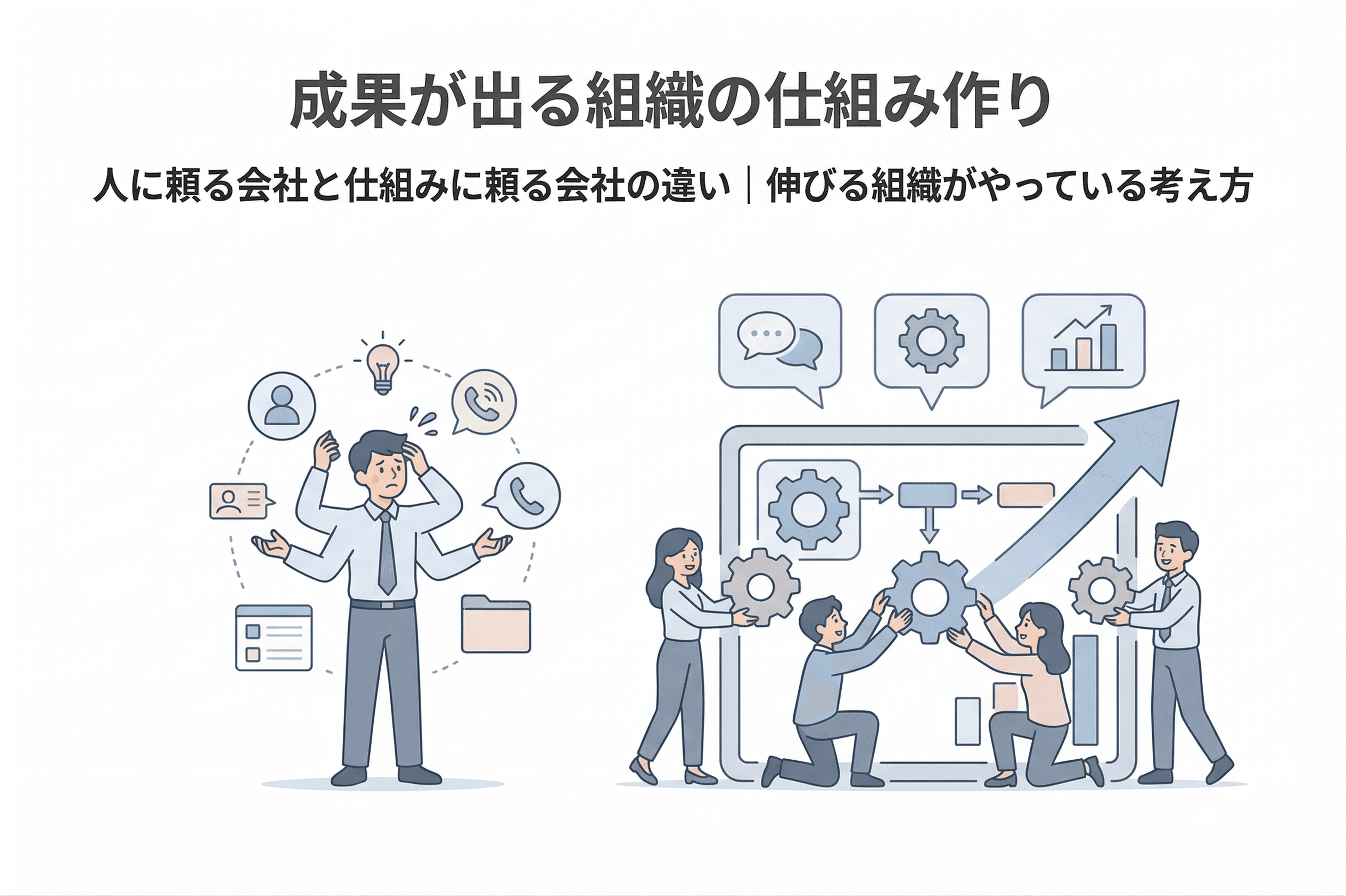 人に頼る会社と仕組みに頼る会社の違いとは？伸びる組織が実践する「仕組み化」の考え方